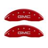 MGP 34213FGMCRD | 2 Caliper Covers Engraved Front GMC Red Finish Silver Characters 2008 GMC Canyon; 2004-2005 Alternate Image 3