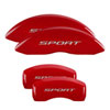 MGP 10243SFRDRD | 4 Caliper Covers Engraved Front & Rear Oval logo/Ford Red finish silver ch; 2016-2017 Alternate Image 6