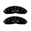 MGP 14003FBOWBK | Front set 2 Caliper Covers Engraved Front Bowtie Black finish silver ch; 1997-1998 Alternate Image 4