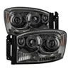 SPYDER 5010025 | Spyder Dodge Ram 1500 Halo LED ( Replaceable LEDs ) Projector Headlights - Smoke - (PRO-YD-DR06-HL-SM); 2006-2008 Alternate Image 2