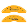 MGP 35008SCADYL | 4 Caliper Covers Engraved Front & Rear Cursive/Cadillac Yellow finish black ch; 2013-2016 Alternate Image 2