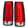 ANZO 311346 | 1999-2000 Cadillac Escalade LED Taillights Chrome Housing Red/Clear Lens Pair; 1999-2000 Alternate Image 1