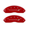 MGP 12059SDD3RD | 4 Caliper Covers Engraved Front & Rear With stripes/Dodge Red finish silver ch; 2010-2010 Alternate Image 1