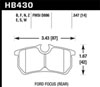 Hawk Performance HB430E.547 | Hawk 00-07 Ford Focus Blue 9012 Rear Race Brake Pads; 2000-2007 Alternate Image 1