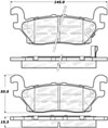 Stoptech 308.11200 | StopTech Street Brake Pads Hummer H3, Rear; 2006-2010 Alternate Image 1