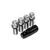 Vossen lug-bl1425-30-ch | 30mm Lock Bolt - 14x1.25 - 17mm Hex - Cone Seat - Silver (Set of 4) Alternate Image 1