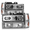 ANZO 111508 | 88-98 Chevrolet C1500 Crystal Headlights Chrome Housing w/ Signal and Side Marker Lights; 1988-1998 Alternate Image 1