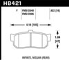 Hawk Performance HB421F.622 | Hawk 92-98 Maxima / 93-01 Altima / 00 Infiniti I30 / 91-96 G20 / 99-01 G20 HPS Street Rear Brake Pad; 1992-1998 Alternate Image 1