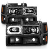 ANZO 111507 | 88-98 Chevrolet C1500 Crystal Headlights Black Housing w/ Signal and Side Marker Lights; 1988-1998 Alternate Image 3