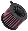 K&N Engineering e0648 | K&N 16-18 Audi A5 L4-2.0L Diesel Engine Replacement Air Filter; 2016-2018 Alternate Image 1