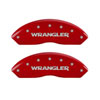 MGP 42007SWRGRD | 4 Caliper Covers Engraved Front & Rear WRANGLER Red finish silver ch; 2012-2012 Alternate Image 1