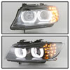 SPYDER 5086488 | Spyder 09-12 BMW E90 3-Series 4DR Projector Headlights Halogen - LED - Black - PRO-YD-BMWE9009-BK; 2009-2012 Alternate Image 1