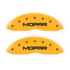 MGP 42011FMOPYL | Front set 2 Caliper Covers Engraved Front MOPAR Yellow finish black ch; 2011-2019 Alternate Image 4