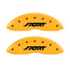 MGP 10229SSPOYL | 4 Caliper Covers Engraved Front & Rear SPORT Yellow finish black ch; 2019-2019 Alternate Image 2