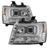 SPYDER 5082572 | Spyder Chevy Avalanche Version 2 Projector Headlights - Light Bar DRL - Chrome - (PRO-YD-CSUB07V2-DRL-C); 2007-2014 Alternate Image 1