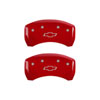 MGP 14231SBOWRD | 4 Caliper Covers Engraved Front & Rear Bowtie Red finish silver ch; 2014-2015 Alternate Image 2