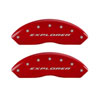 MGP 10041SXPLRD | 4 Caliper Covers Engraved Front & Rear Explorer Red finish silver ch; 2006-2010 Alternate Image 1