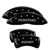 MGP 18011SPXPBK | 4 Caliper Covers Engraved Front Pontiac Engraved Rear GXP Black finish silver ch; 2008-2009 Alternate Image 7