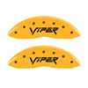 MGP 12203SSNPYL | 4 Caliper Covers Engraved Front Viper Rear Snake Yellow Finish Black Char 2002 Dodge Viper; 2001-2002 Alternate Image 3