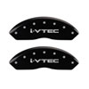 MGP 20211SIVTBK | 4 Caliper Covers Engraved Front & Rear i-Vtec Black finish silver ch; 2010-2011 Alternate Image 1