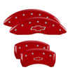 MGP 14231SBOWRD | 4 Caliper Covers Engraved Front & Rear Bowtie Red finish silver ch; 2014-2015 Alternate Image 7