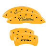 MGP 35008SCADYL | 4 Caliper Covers Engraved Front & Rear Cursive/Cadillac Yellow finish black ch; 2013-2016 Alternate Image 6