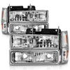 ANZO 111506 | 88-98 Chevrolet C1500 Crystal Headlights Chrome w/ Signal and Side Marker Lights; 1988-1998 Alternate Image 7