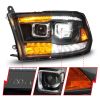 ANZO 111595 | 09-18 Dodge Ram 1500/2500/3500 Full LED Proj Headlights w/Switchback Light Bar - Black; 2009-2018 Alternate Image 2