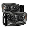 SPYDER 5010025 | Spyder Dodge Ram 1500 Halo LED ( Replaceable LEDs ) Projector Headlights - Smoke - (PRO-YD-DR06-HL-SM); 2006-2008 Alternate Image 1