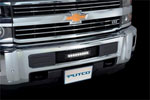 Putco 87195l | 15-19 Chevy Silverado HD SS Black Bar Design Bumper Grille Insert w/ Curved Flush 10in Light Bar; 2015-2019 Alternate Image 2