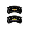 MGP 14231SBRCBK | 4 Caliper Covers Engraved Front & Rear Chevy racing Black finish silver ch; 2014-2015 Alternate Image 2