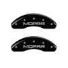 MGP 32015SMOPBK | 4 Caliper Covers Engraved Front & Rear MOPAR Black finish silver ch; 2004-2006 Alternate Image 1