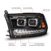 ANZO 111595 | 09-18 Dodge Ram 1500/2500/3500 Full LED Proj Headlights w/Switchback Light Bar - Black; 2009-2018 Alternate Image 3