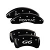 MGP 18025SPG6BK | 4 Caliper Covers Engraved Front Pontiac Engraved Rear G6 Black finish silver ch; 2007-2009 Alternate Image 7