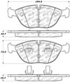 Stoptech 309.06820 | StopTech Sport Brake Pads Audi TT Quattro, Front; 2004-2006 Alternate Image 2