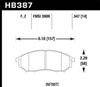 Hawk Performance HB387Z.547 | Hawk 06-09 350z/ 05-08 G35 w/o Brembo Performance Ceramic Street Front Brake Pads; 2006-2009 Alternate Image 1