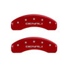 MGP 34015SDNLRD | 4 Caliper Covers Engraved Front & Rear Denali Red finish silver ch; 2015-2020 Alternate Image 2