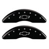 MGP 14008SBOWBK | 4 Caliper Covers Engraved Front & Rear Bowtie Black finish silver ch; 2009-2016 Alternate Image 2