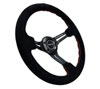 NRG rst-018s-rs | Reinforced Steering Wheel (350mm / 3in. Deep) Blk Suede w/Red Stitching & 5mm Spokes w/Slits Alternate Image 2