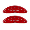 MGP 18011SPOPRD | 4 Caliper Covers Engraved Front & Rear Pontiac Red Finish Silver Char 2008 Pontiac G8; 2008-2009 Alternate Image 3