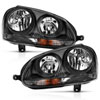 ANZO 121542 | 2006-2009 Volkswagen Us Rabbit Crystal Headlight Black (Halogen Only); 2006-2009 Alternate Image 1