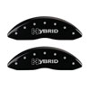 MGP 34006SHYBBK | 4 Caliper Covers Engraved Front & Rear GM Style/Hybrid Black finish silver ch Alternate Image 1