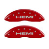 MGP 55001SHEMRD | 4 Caliper Covers Engraved Front & Rear Hemi Red finish silver ch; 2012-2012 Alternate Image 1