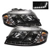 SPYDER 5008510 | Spyder Audi A3 DRL LED Projector Headlights - Black - (PRO-YD-AA306-DRL-BK); 2006-2008 Alternate Image 1