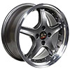 OE Wheels fr04a-dr17080-4425-15am | 17 Replica Wheel FR04 Cobra Rim 17x8 DR Gunmetal Wheel Ford Mustang 1979-1993; 1979-1993 Alternate Image 1