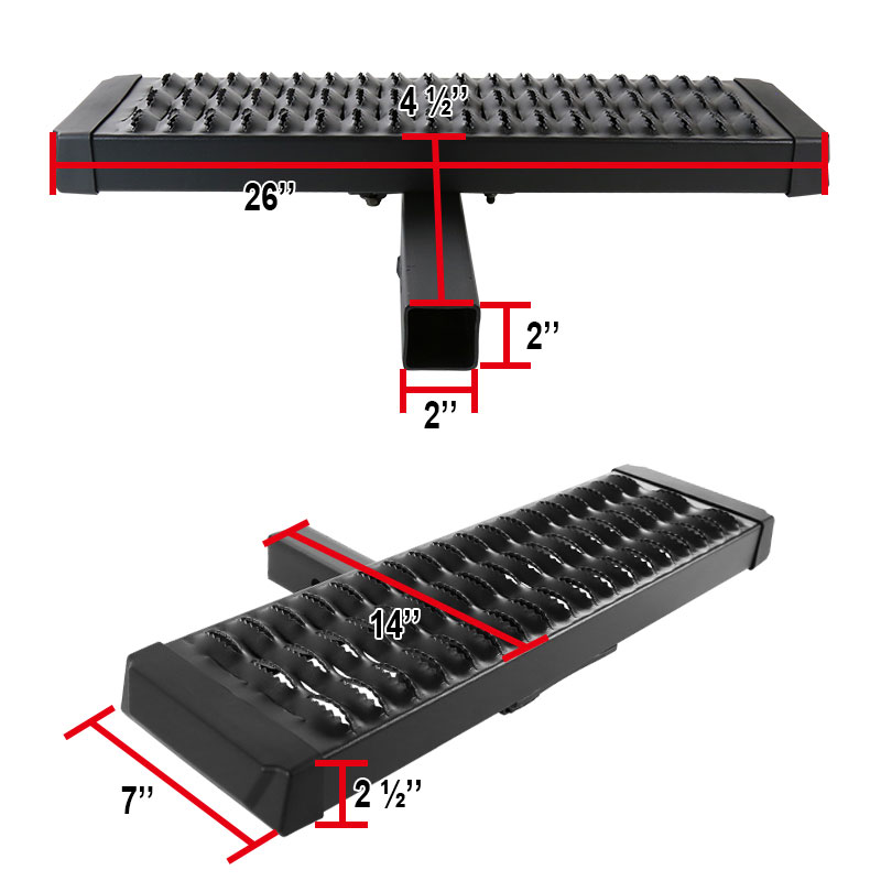 Spec-D Tuning tow-hr1001bk-wb | SPEC-D Tuning Universal Rear Hitch Aluminum Step