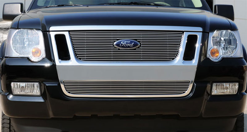 T-Rex 21662 | Ford Explorer Sport Trac - Billet Grille Overlay/Bolt On w/ Logo Cut Out; 2006-2010