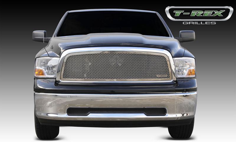 T-Rex 54457 | Dodge Ram 1500 Pick Up - Upper Class Polished Stainless Mesh Grille - 1 Pc Full Open (Requires cutting factory cross bars in OE grille); 2009-2012