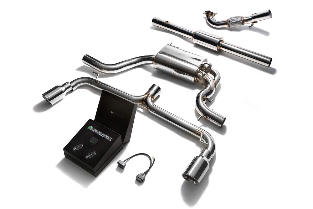 Armytrix VWG6T-DD_VWG6T-DS22C | ARMYTRIX Stainless Steel Valvetronic Catback Exhaust System Volkswagen Scirocco with Dual Chrome Tips; 2008-2019