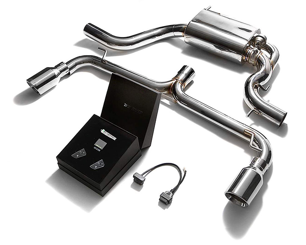 Armytrix VWG6T-DS21C | ARMYTRIX Stainless Steel Valvetronic Catback Exhaust System Volkswagen Golf / GTI with Dual Chrome Tips; 2008-2013